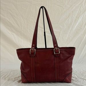 Vintage Coach Hampton Red Leather Tote Shoulder Bag F12609